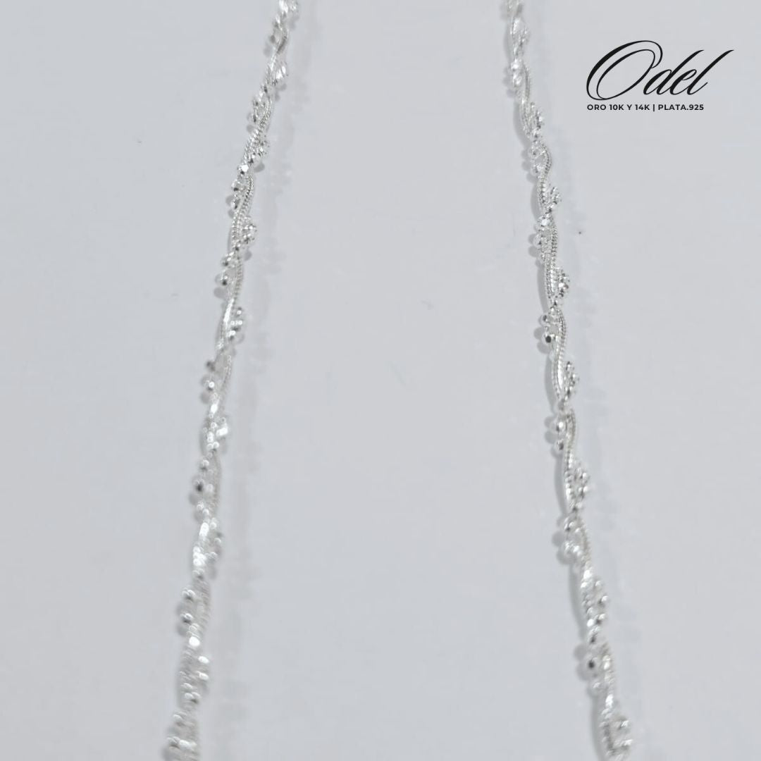 Gargantilla torsal combinada en plata .925 – 40 cm