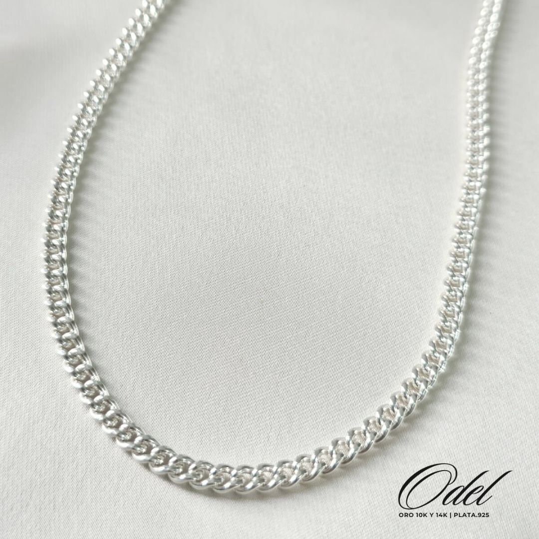Cadena tipo Cubana en plata .925 – 55 cm