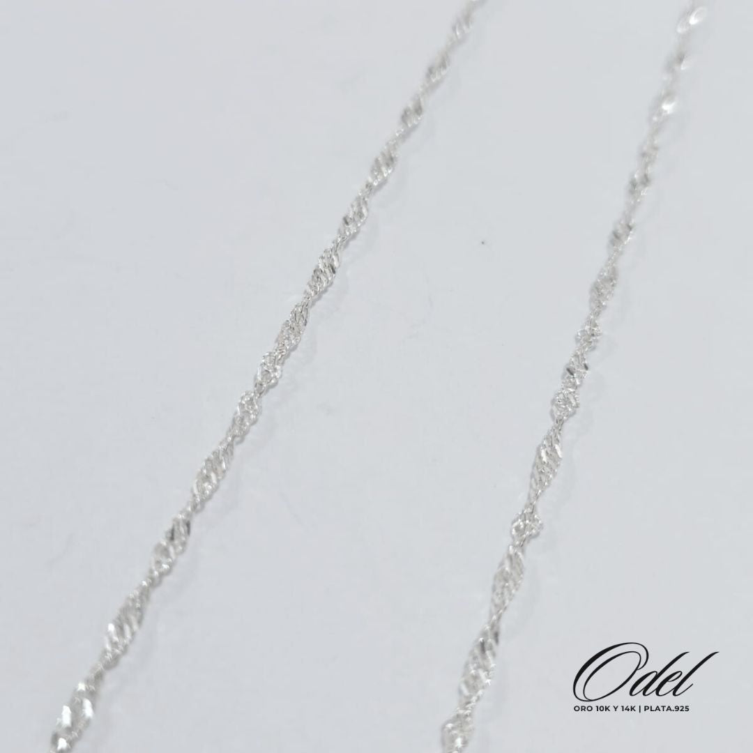 Cadena Singapur delgada 55cm Plata .925