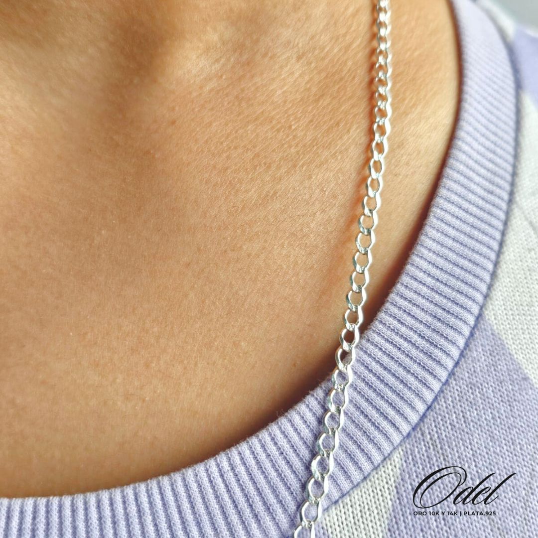 Cadena barbada en plata .925 – 60 cm x 3.5 mm, elegante y resistente