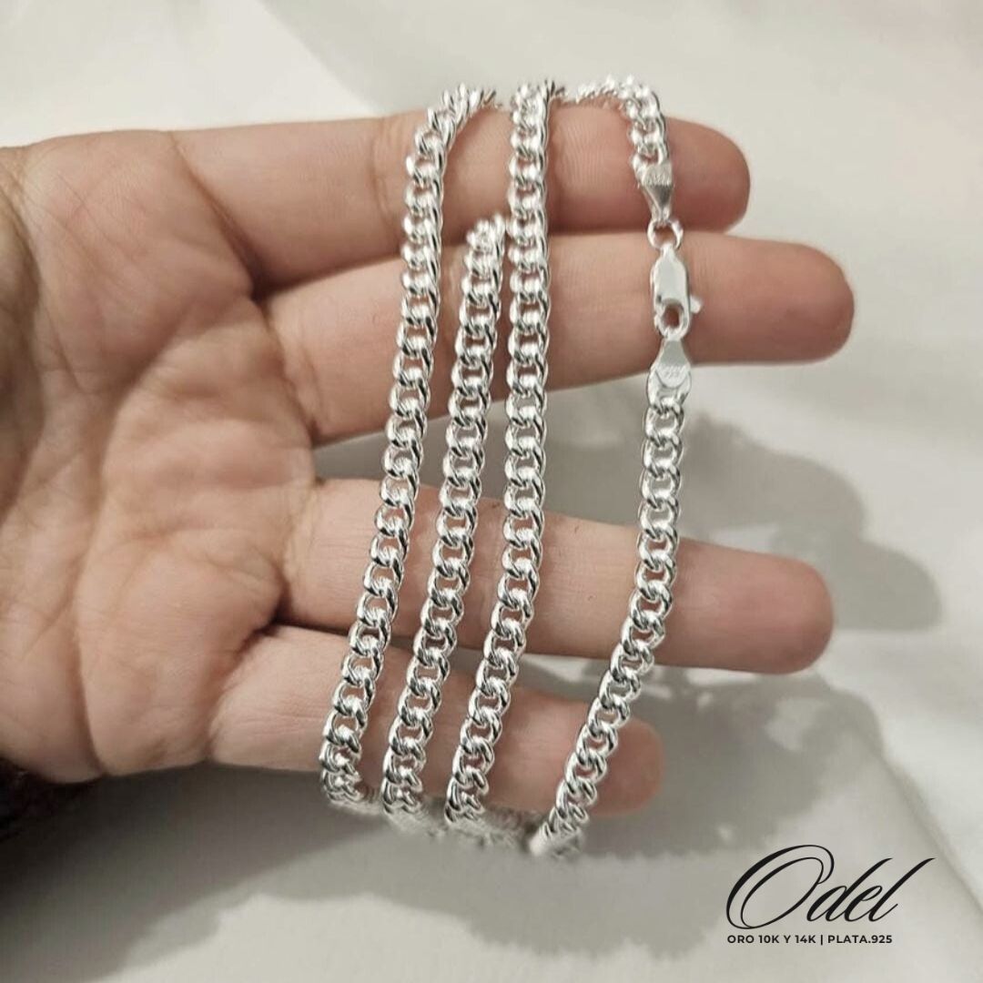 Cadena tipo Cubana en plata .925 – 55 cm