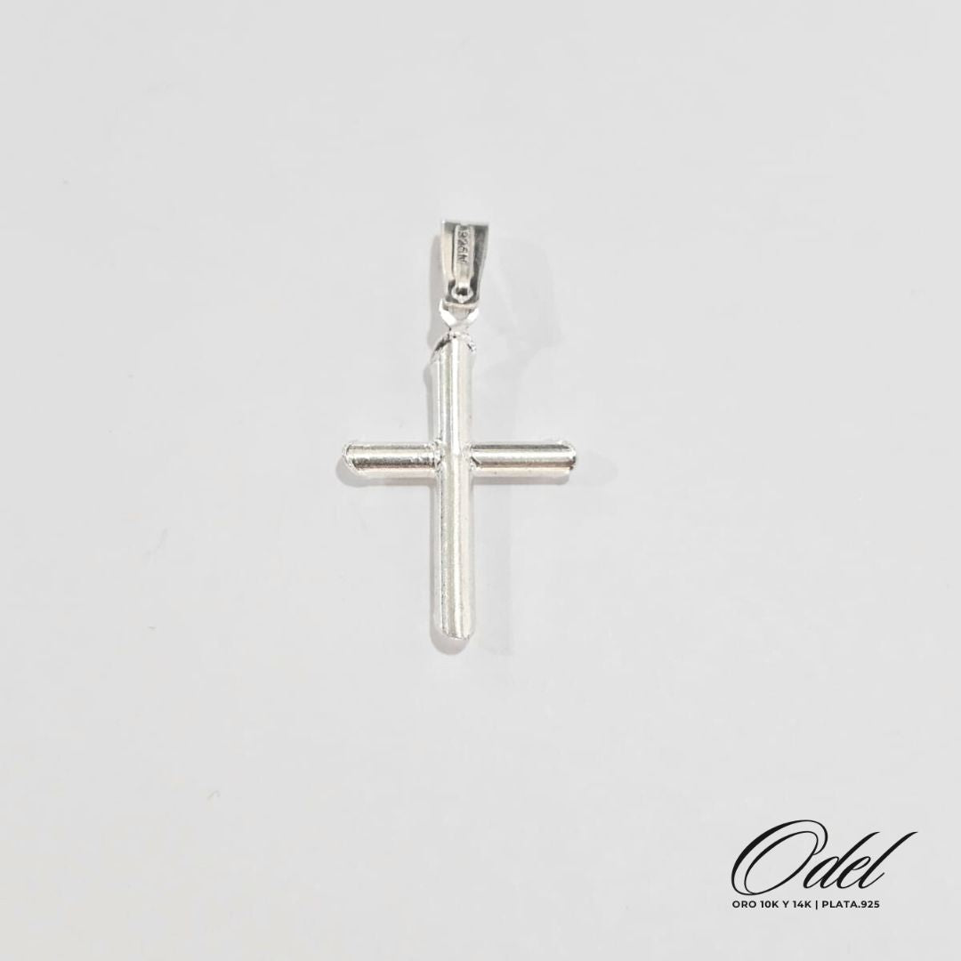 Dije de cruz liso sin Cristo en plata .925