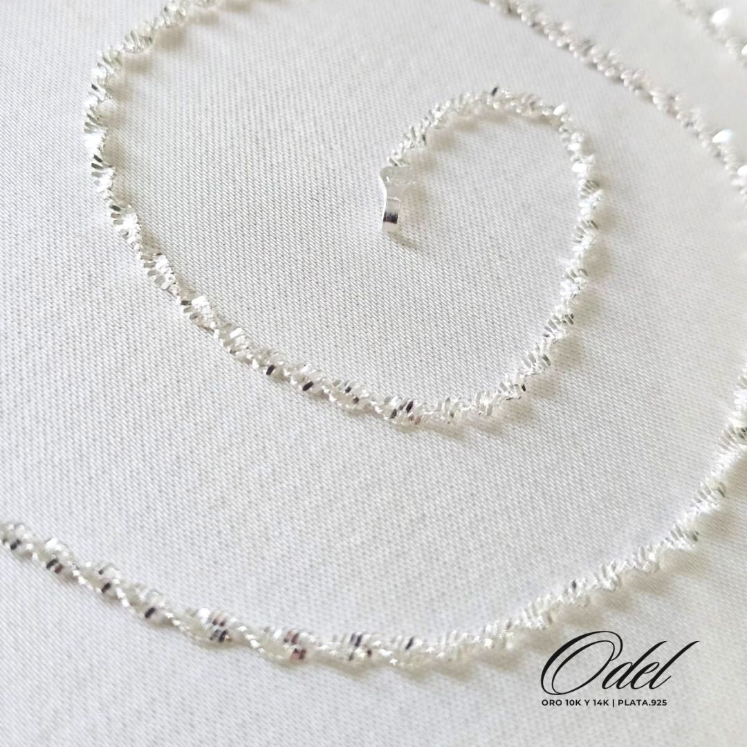 Cadena tipo Singapur en plata .925 – 45 cm delicada y brillante