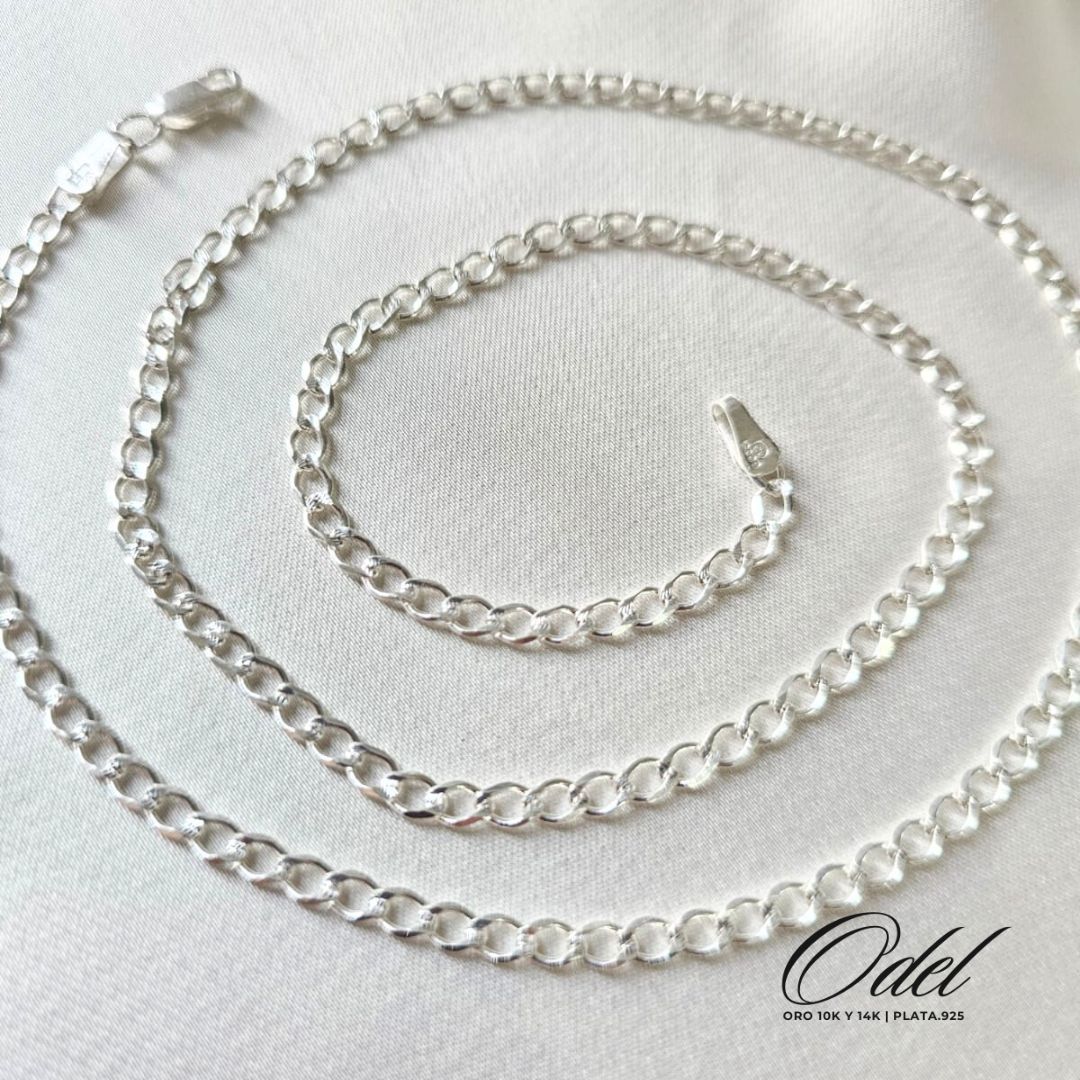 Cadena barbada en plata .925 – 60 cm x 3.5 mm, elegante y resistente