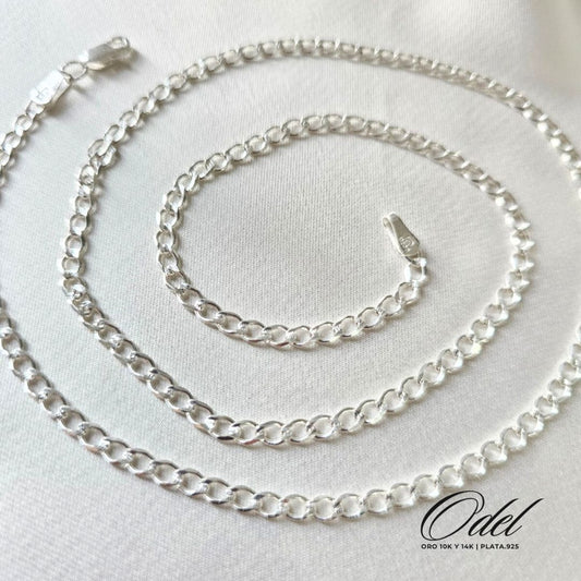 Cadena barbada en plata .925 – 60 cm x 3.5 mm, elegante y resistente