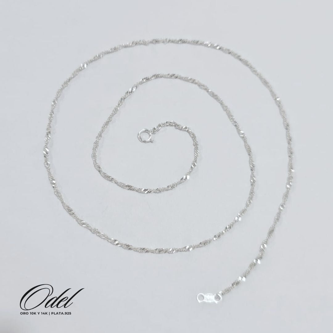 Cadena Singapur delgada 55cm Plata .925