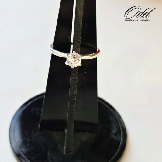Anillo de promesa / compromiso con zirconia en plata .925 – brillo elegante