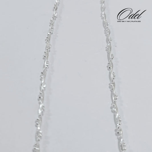 Gargantilla torsal combinada en plata .925 – 40 cm
