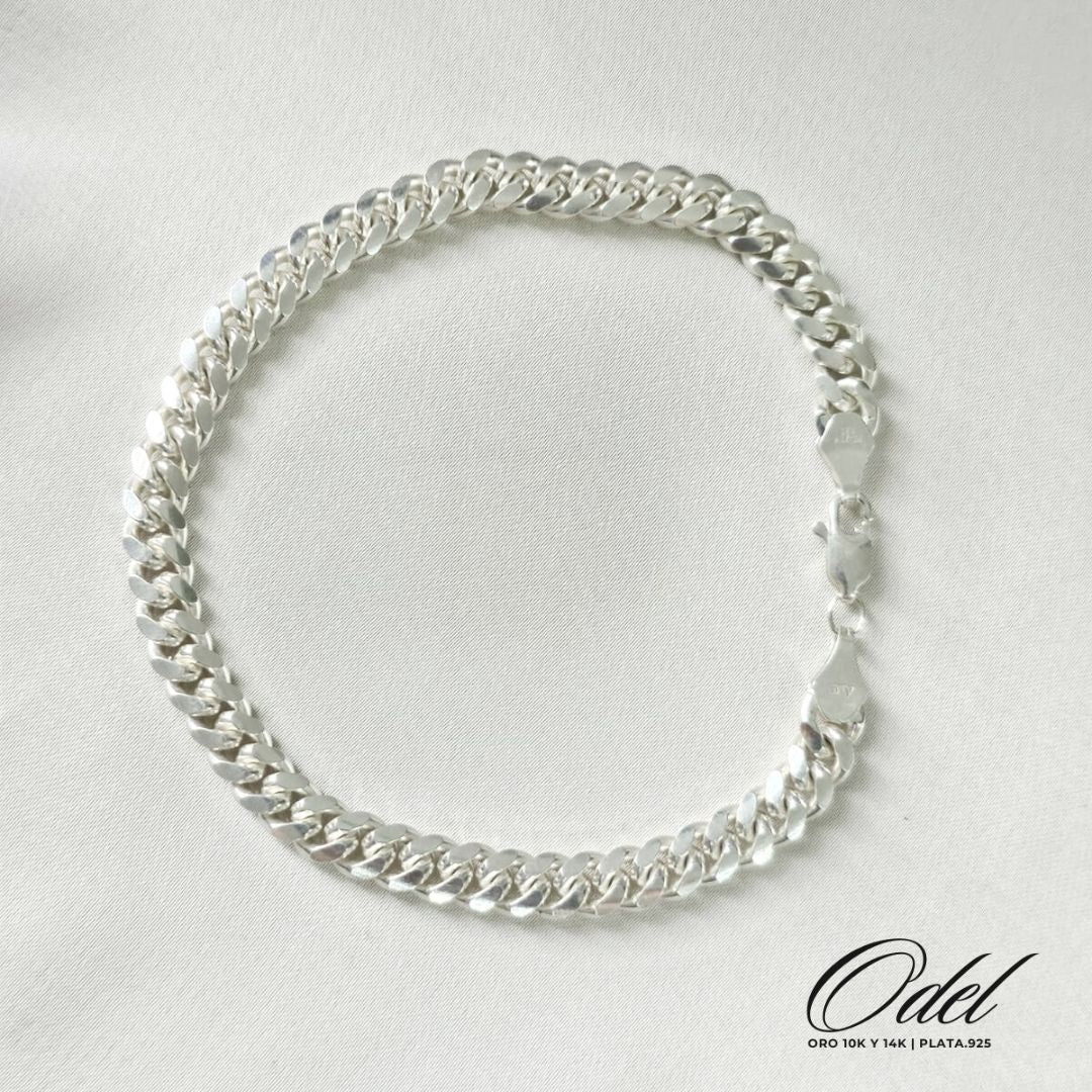 Pulso Estilo Cubano 22cm (grueso) - Plata .925