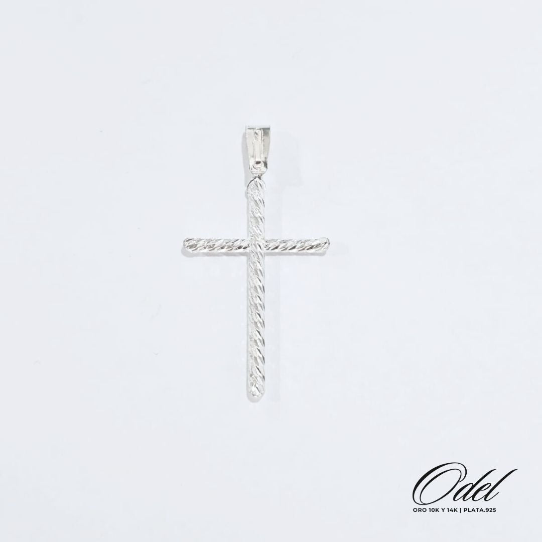 Dije GRANDE de cruz diamantada sin Cristo en plata .925