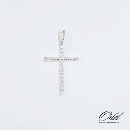 Dije GRANDE de cruz diamantada sin Cristo en plata .925