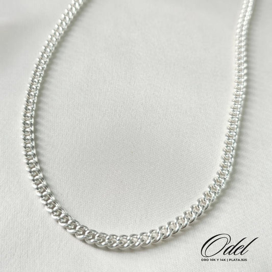 Cadena tipo Cubana en plata .925 – 55 cm