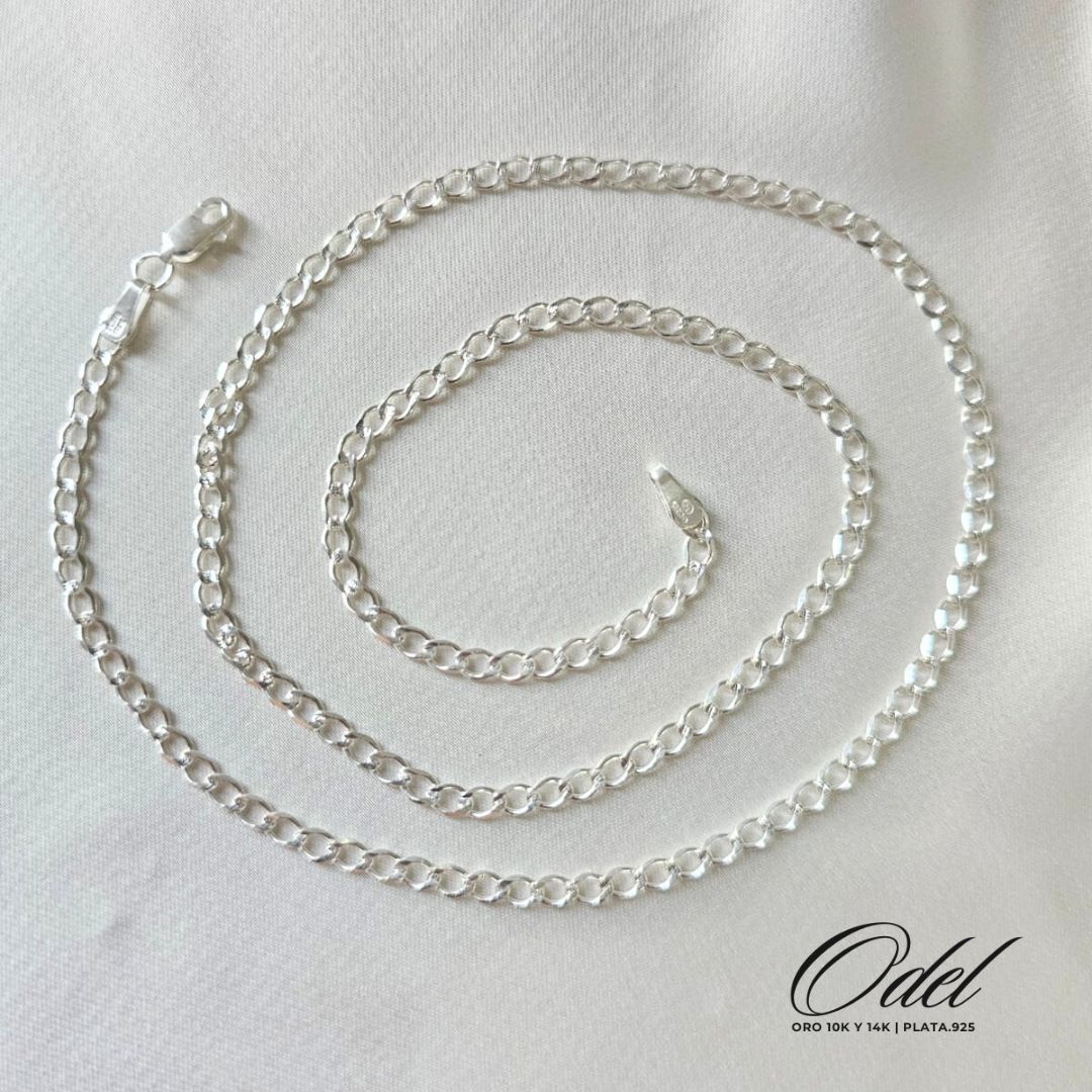 Cadena barbada en plata .925 – 60 cm x 3.5 mm, elegante y resistente