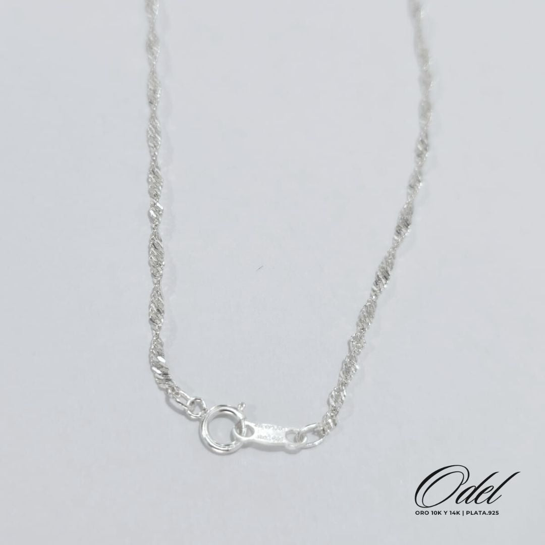 Cadena Singapur delgada 55cm Plata .925