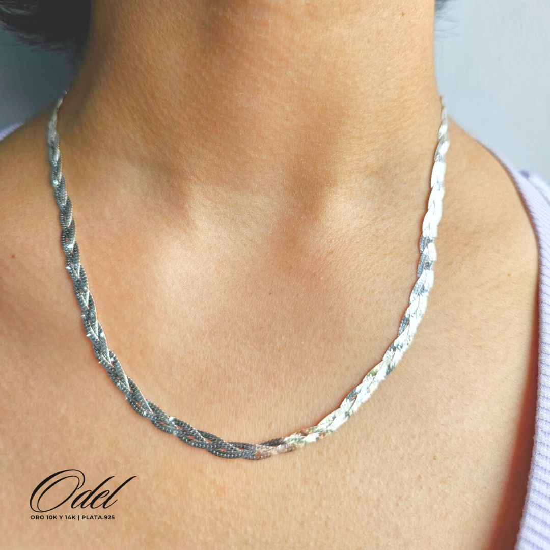 Collar trenzado en plata .925 – 45 cm