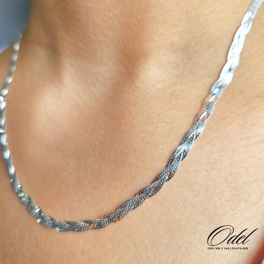 Collar trenzado en plata .925 – 45 cm