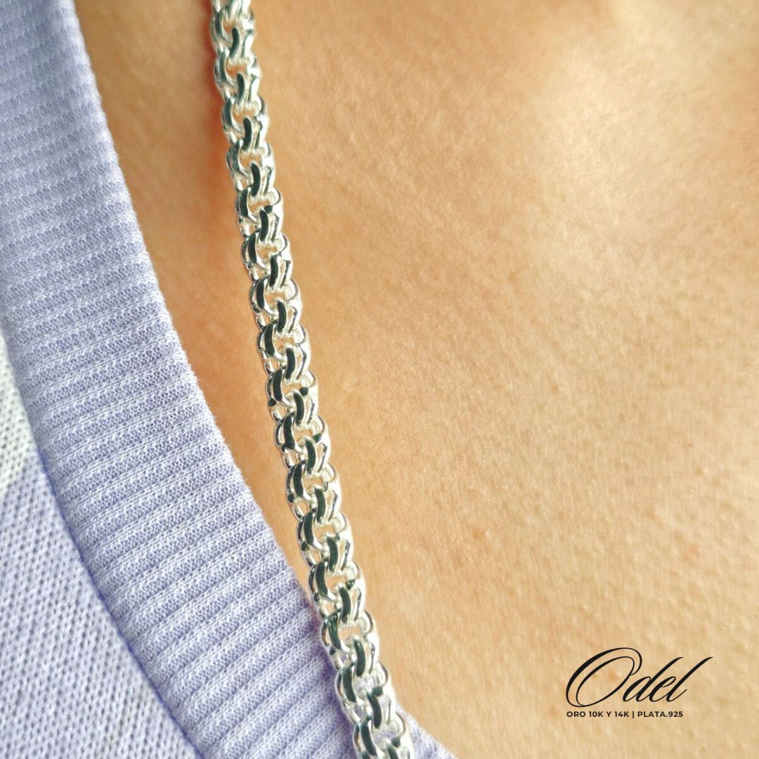 Cadena de Plata Tejido Chino - 50cm y 60cm