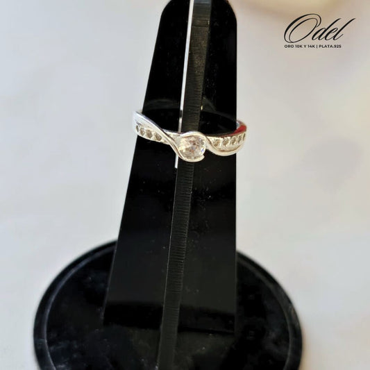 Anillo de promesa / compromiso de Plata .925 con zirconia - modelo crisol