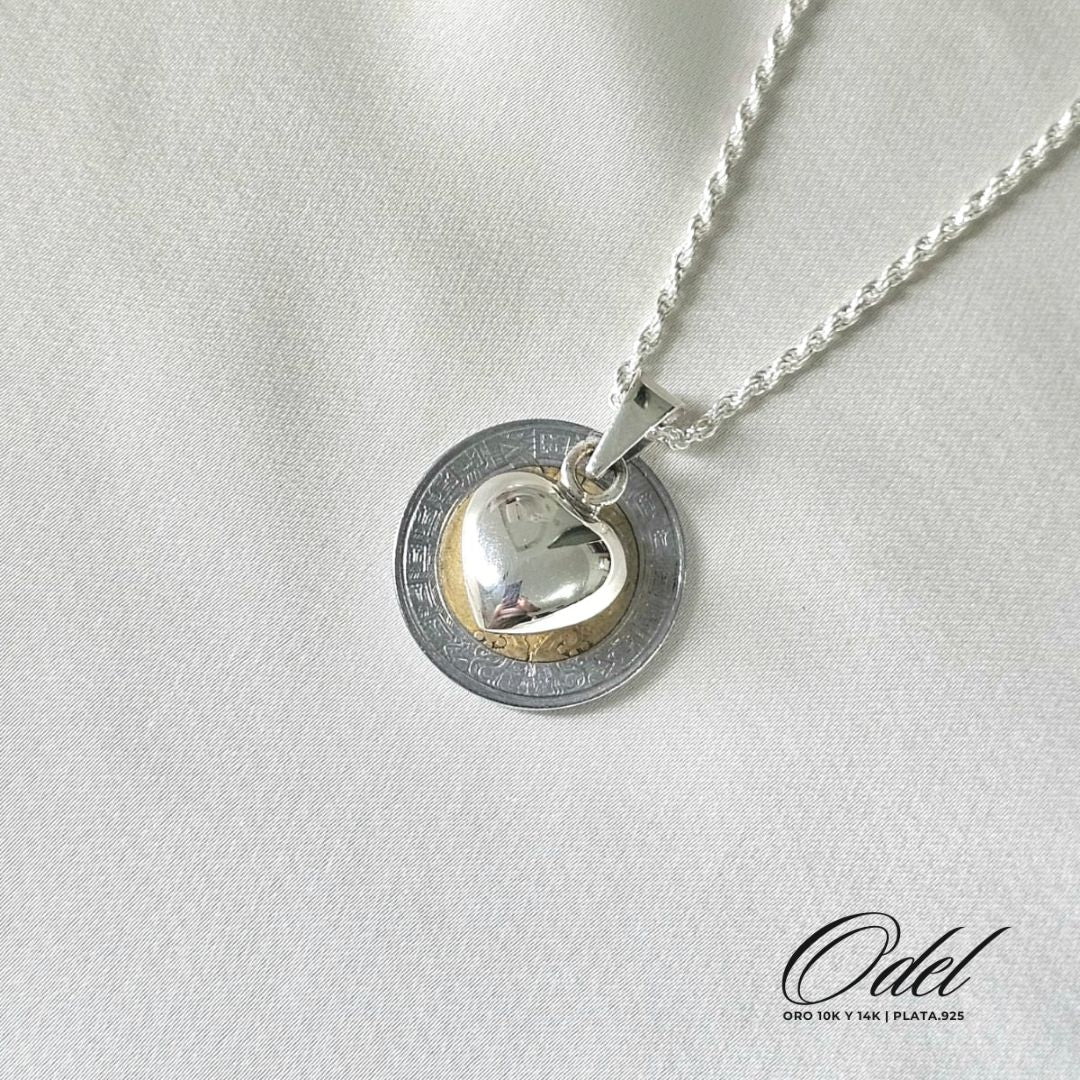 Cadena torsal con dije de corazón inflado – Plata .925 romántica y brillante