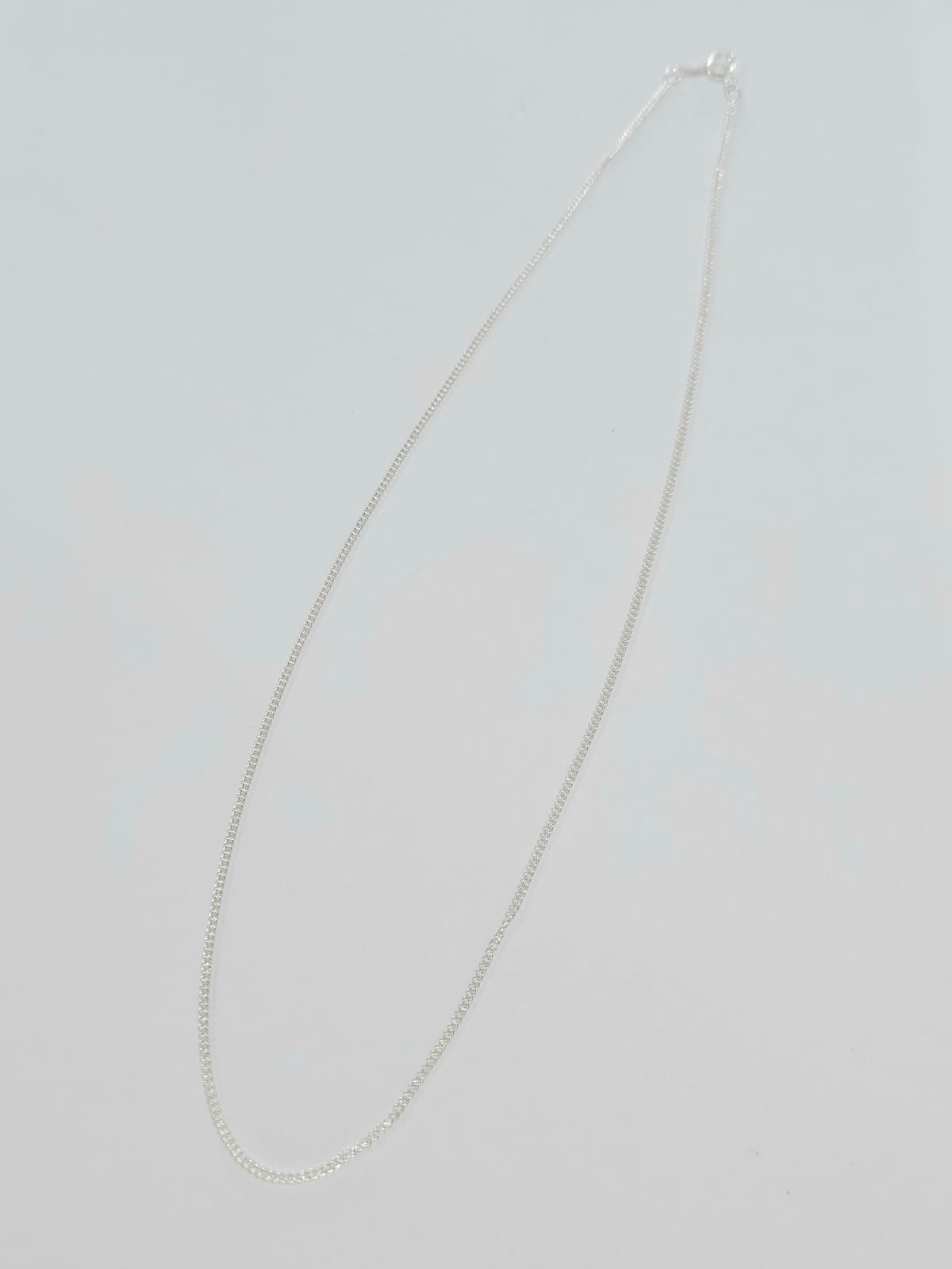 Cadena Cubana Delgada y Corta 45 cm Plata .925